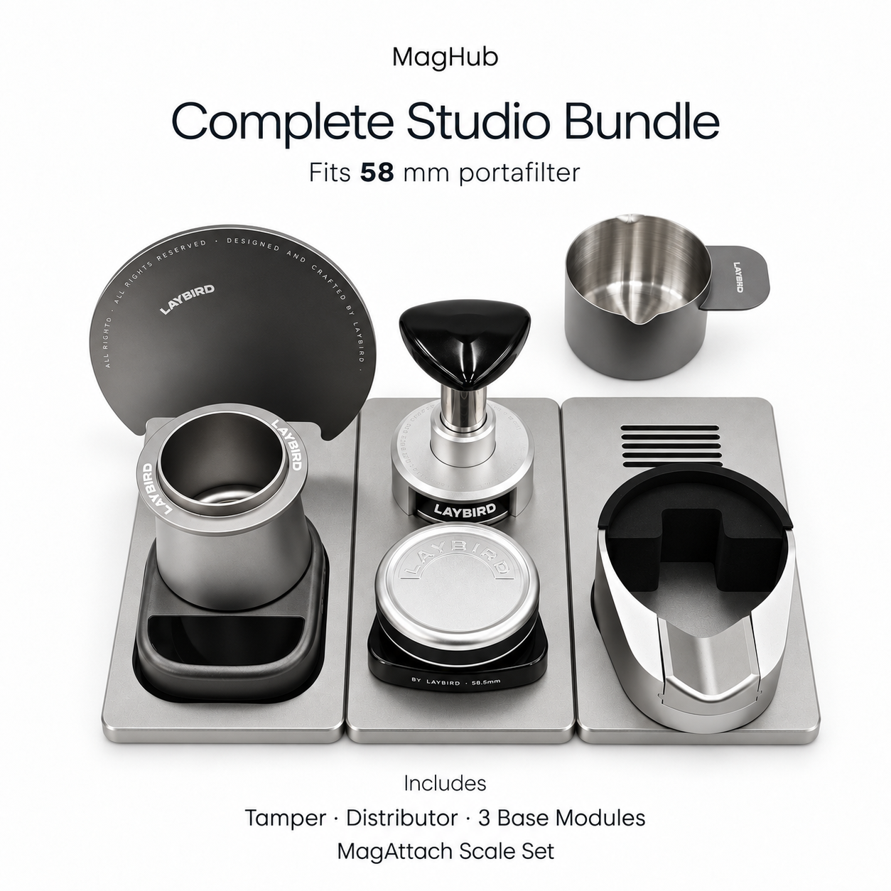 58mm · Complete Studio shown with its basket size label