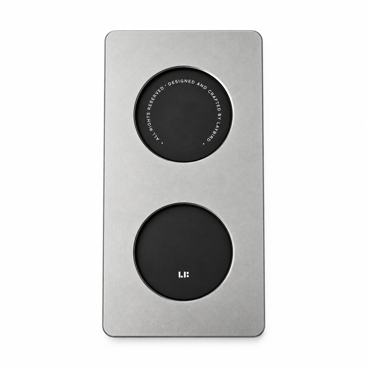 MagHub Tamper and Distributor Base with two circular tool recesses on a white background.