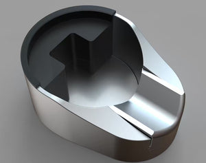 Close-up of the MagHub portafilter tamping support; base plate not shown.