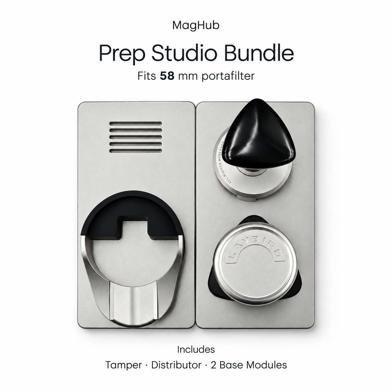 58mm · Prep Studio shown with its basket size label