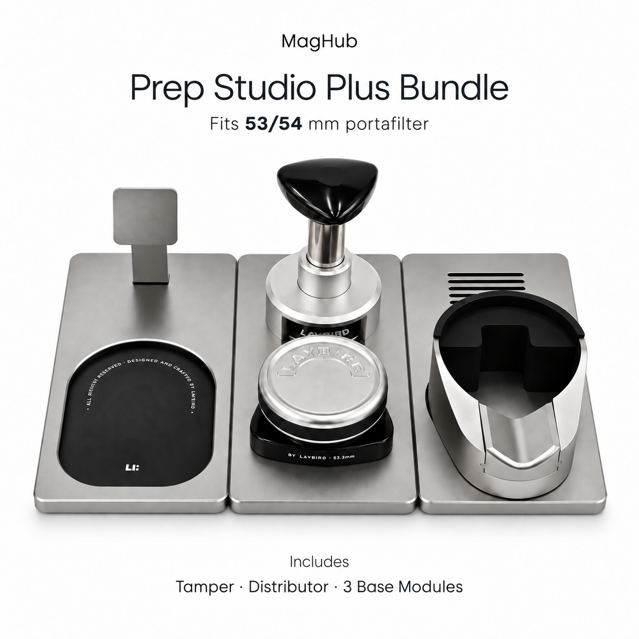 53/54mm · Prep Studio Plus shown with its basket size label